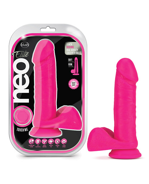 Blush Neo Elite 8" Silicone Dual Density Cock W/balls - Neon