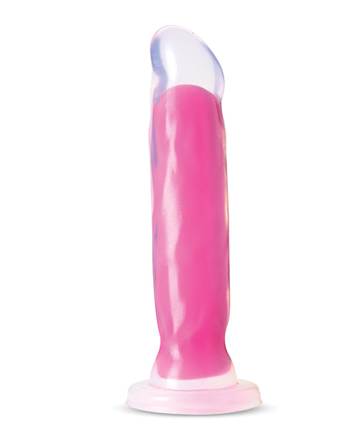Blush Neo Elite 8" Glow In The Dark Marquee Silicone Dual Density Dildo - Neon Pink