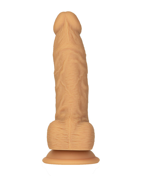 Naked Addiction 8" Rotating & Vibrating Dong W-remote - Caramel