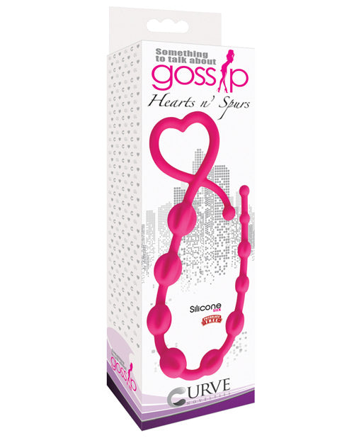 Curve Toys Gossip Hearts & Spurs Anal Beads - Magenta