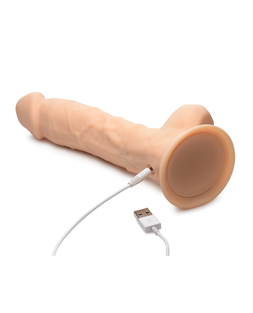 Curve Novelties Fleshstixxx 8" Vibrating Silicone Dildo W/balls