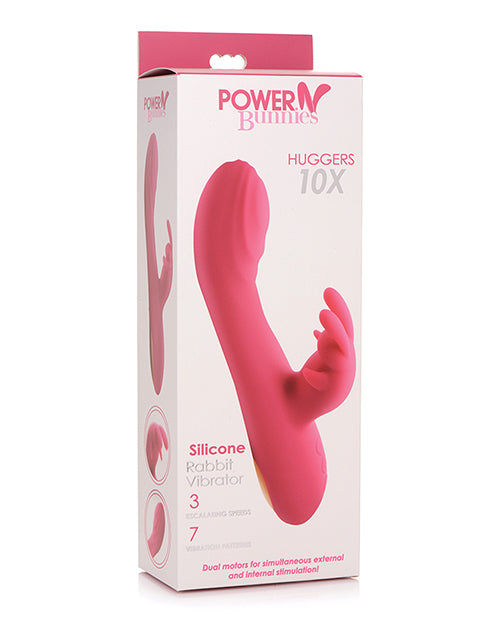 Curve Toys Power Bunnies Huggers 10x Silicone Rabbit Vibrator - Pink