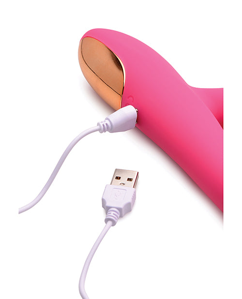 Curve Toys Power Bunnies Huggers 10x Silicone Rabbit Vibrator - Pink