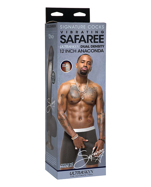 Signature Cocks Ultraskyn 12" Cock Vibrating W- Vac-u-lock Suction Cup- Safaree Samuels Anaconda