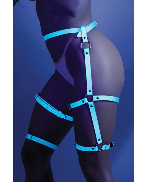 Glow Buckle Up Glow In The Dark Leg Harness Light Blue O-s