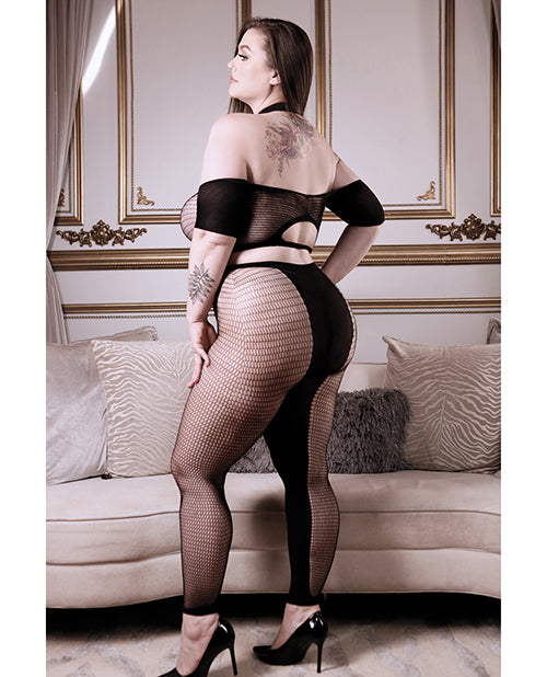 Sheer Fantasy Missing You Opaque & Net Off Should Top W-leggings Black Qn