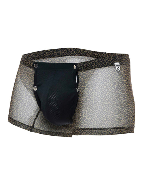Male Basics Sinful Magic Leopard Pouch Thong Black
