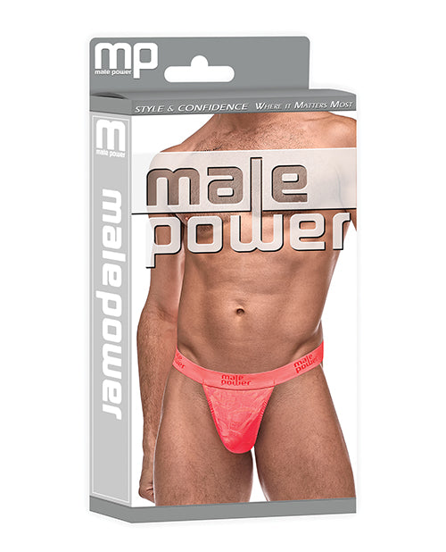 Semi Sheer Embossed Swirl Micro G-string V Coral L-xl