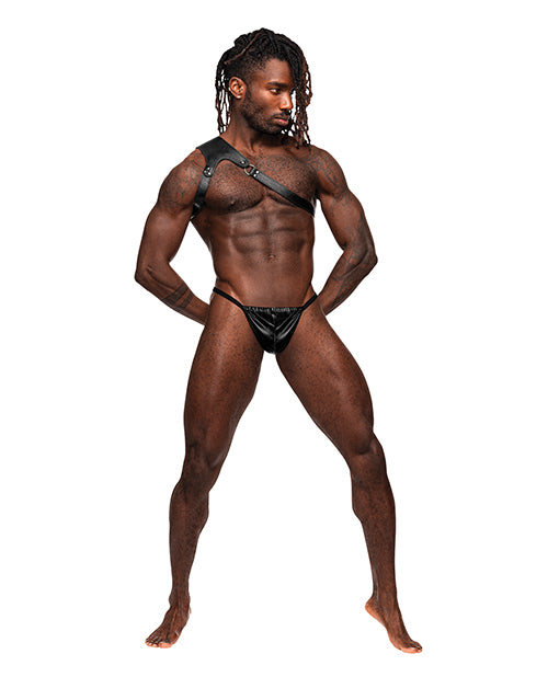 Zodiac Pu Leather Shoulder Harness Black O-s