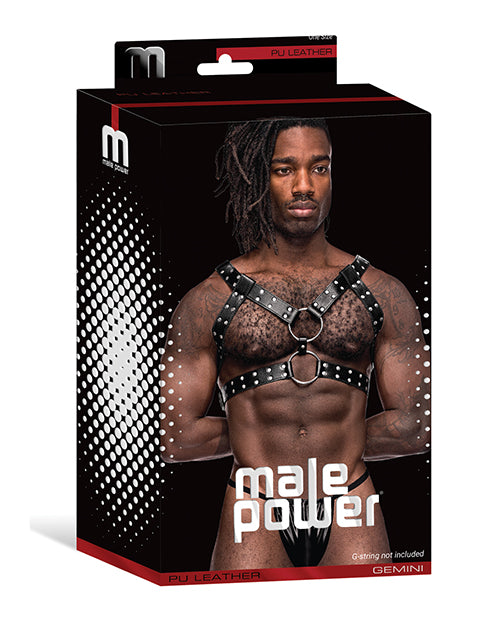 Leather Gemini Double Ring Harness Black O-s
