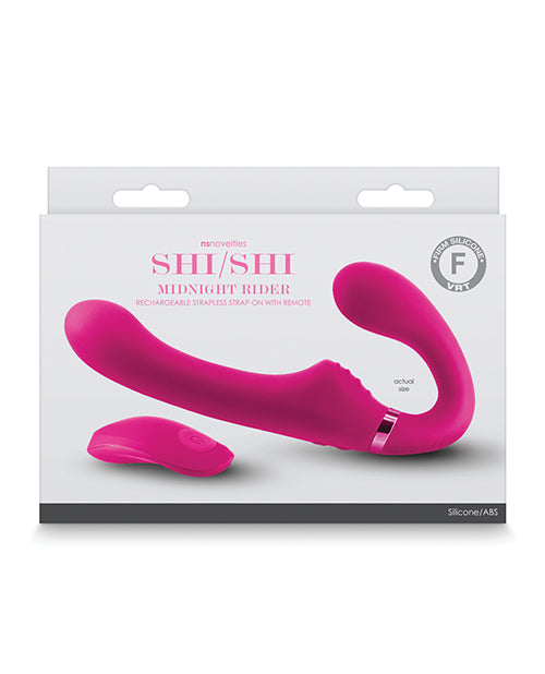 Shishi Midnight Rider Rechargeable Strapless Strap On W-remote - Pink