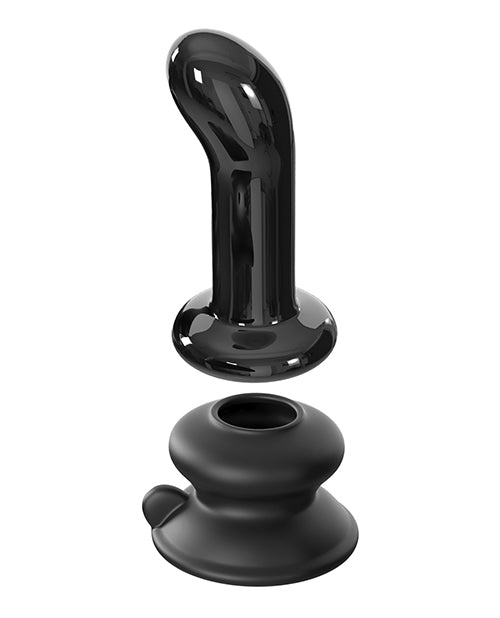 Icicles No. 84 Hand Blown Glass Vibrating Butt Plug W-remote - Black