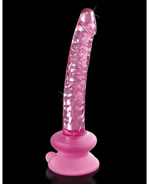 Icicles No. 86 Hand Blown Glass Massager W-suction Cup - Pink