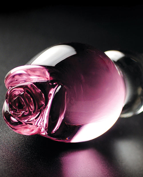 Icicles No. 12 Hand Blown Glass Massager - Clear W-rose Tip