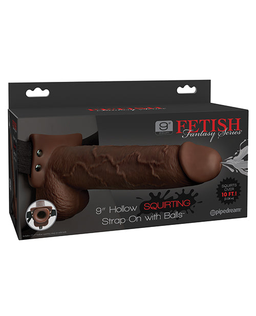 Fetish Fantasy Series 9 inch Hollow Squirting Strap On W/balls