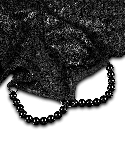 Hookup Panties Pleasure Pearl Boy Shorts Black