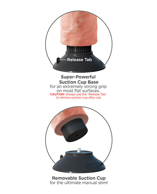 King Cock 8" Vibrating Cock W-balls - Flesh