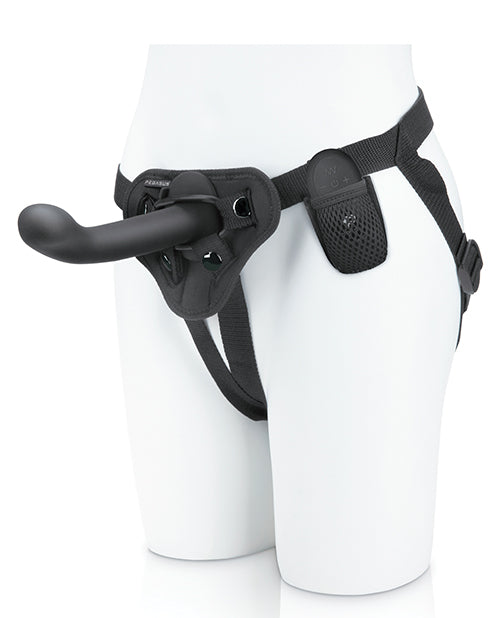 Pegasus 6" Rechargeable P-spot G-spot Peg W-adjustable Harness & Remote Set - Black