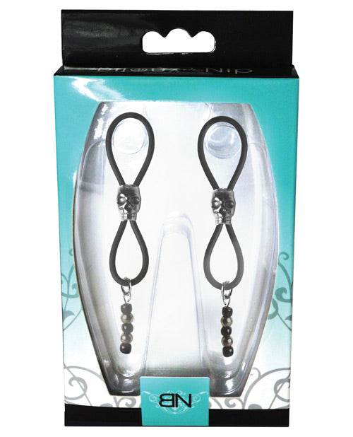 Bijoux De Nip Nipple Halos Black Skull Slider - Black-silver