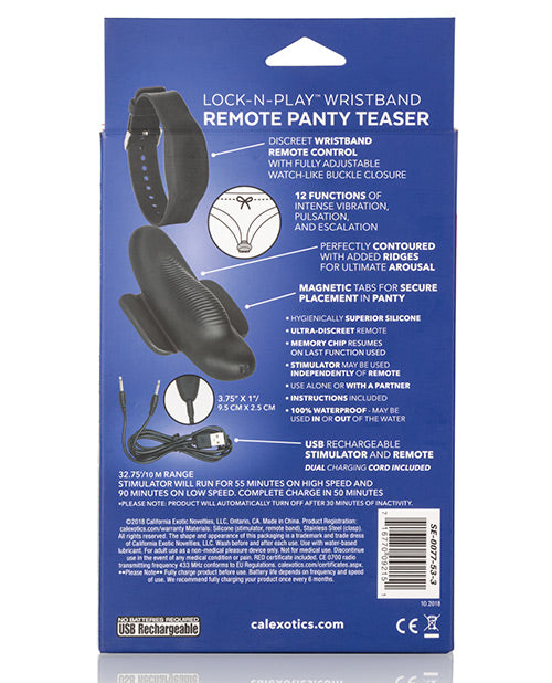 Lock-n-play Wristband Remote Panty Teaser - Black