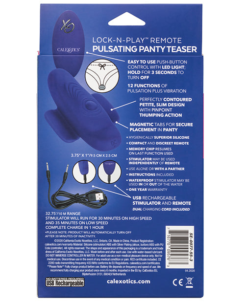 Lock N Play Remote Pulsating Panty Teaser - Purple