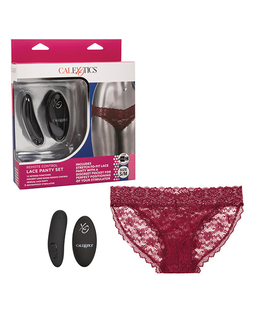 Remote Control Lace Panty Set Burgundy
