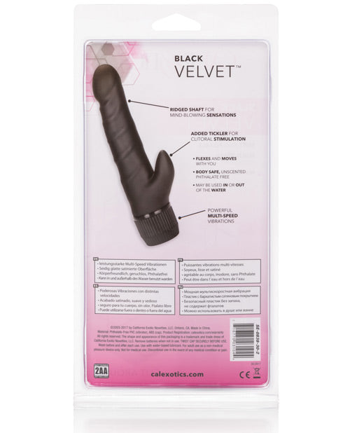 Futurotic Black Velvet 5" Dong W-clit Stimulator - Black