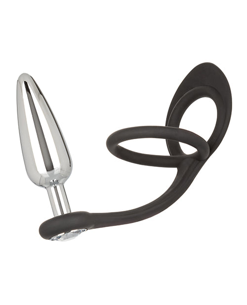 Star Fucker Slim Gem Plug W-silicone Enhancer - Black