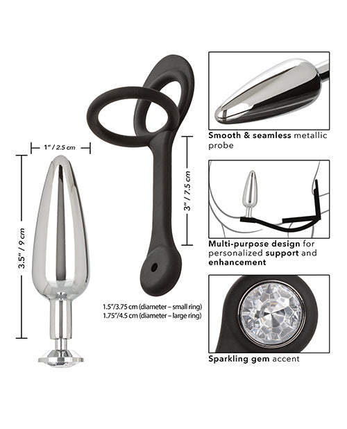 Star Fucker Slim Gem Plug W-silicone Enhancer - Black