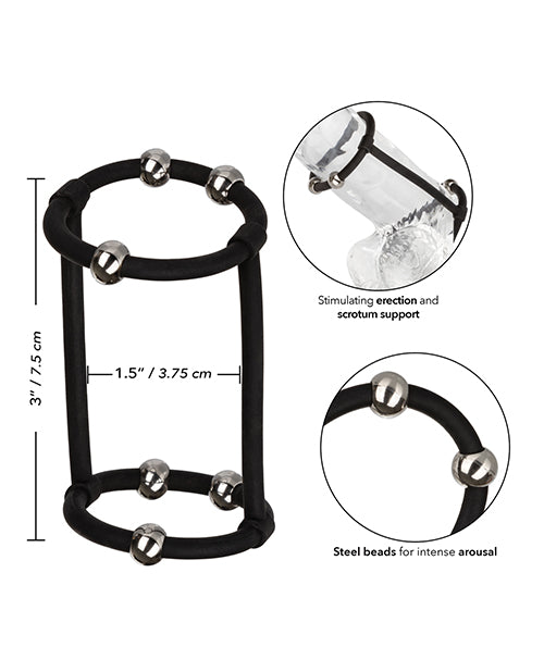 Steel Beaded Silicone Enhancer Cage - Black