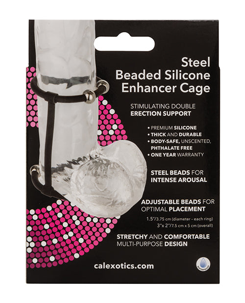 Steel Beaded Silicone Enhancer Cage - Black