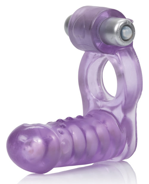 Double Diver Vibrating Enhancer W-flexible Penetrator - Purple