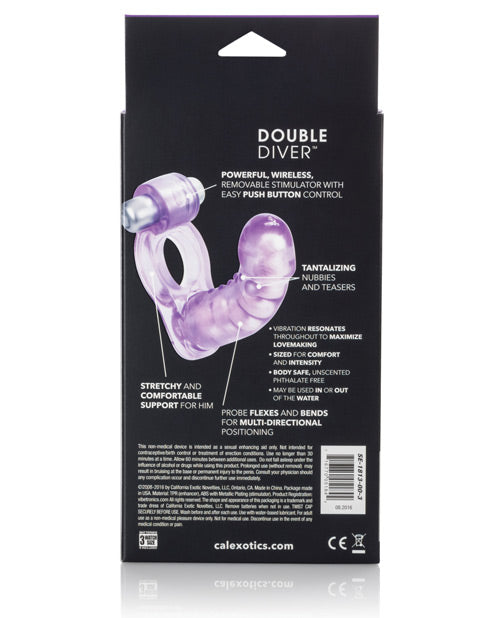 Double Diver Vibrating Enhancer W-flexible Penetrator - Purple