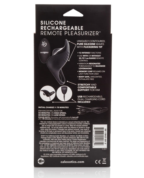Couple's Enhancers Silicone Rechargeable Remote Pleasurizer - Black