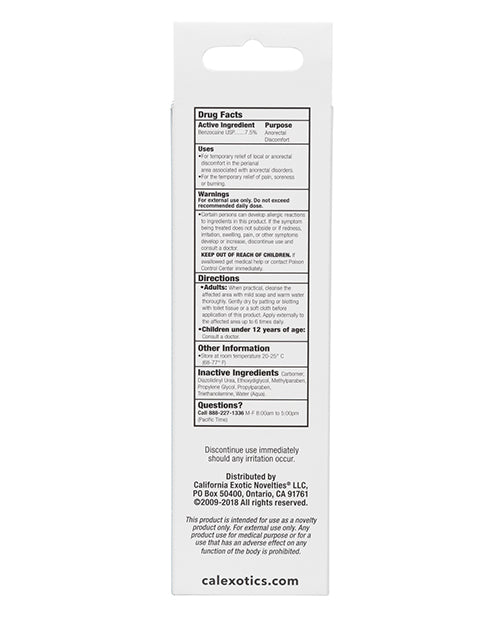 Tush Eze Anal Desensitizing Gel By California Exotic Novelties – 1.5 Oz Water-Based Numbing Lube