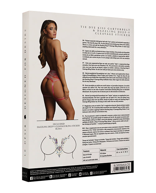 Shots Bliss Kiss Leg Garter Panty W-body Jewelry Multi O-s
