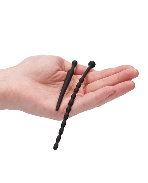 Shots Ouch Urethral Sounding Beginners Silicone Plug Set Black Shots Ouch Urethral Sounding Beginners Silicone Plug Set Black