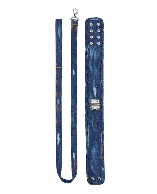 Shots Ouch Denim Collar W/leash