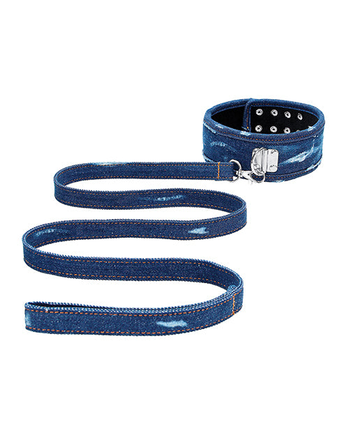 Shots Ouch Denim Collar W/leash