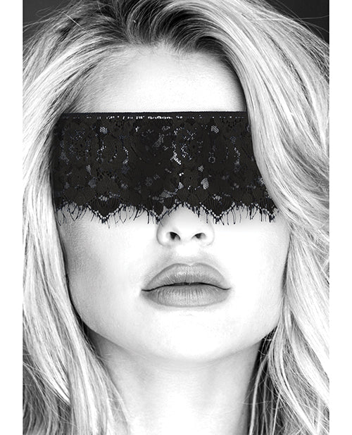 Shots Ouch Black & White Lace Mask W-elastic Straps - Black
