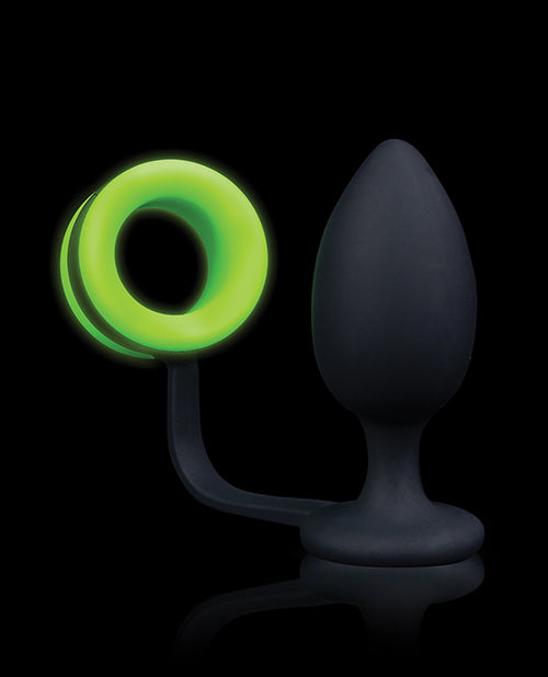 Shots Ouch Butt Plug W-cock Ring - Glow In The Dark
