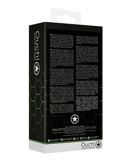 Shots Ouch Butt Plug W-cock Ring & Ball Strap - Glow In The Dark