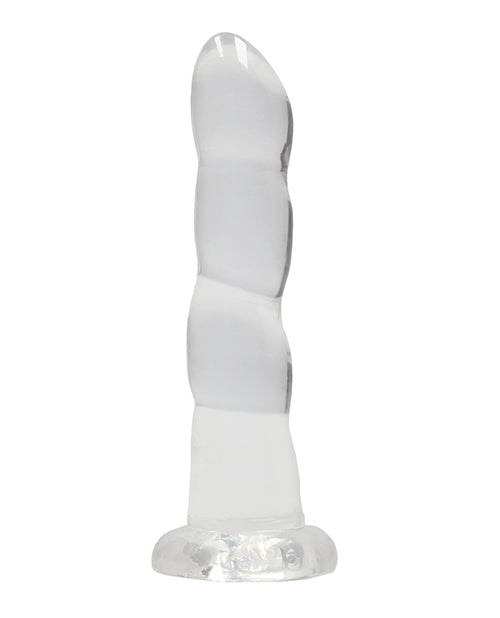Shots Realrock Crystal Clear 7" Rippled Dildo  - Transparent