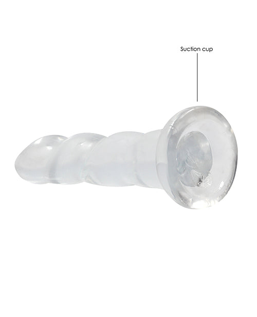 Shots Realrock Crystal Clear 7" Rippled Dildo  - Transparent