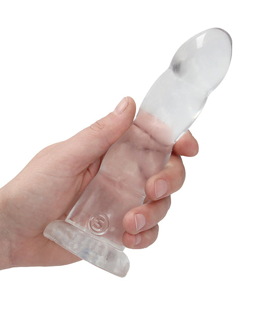 Shots Realrock Crystal Clear 7" Rippled Dildo  - Transparent