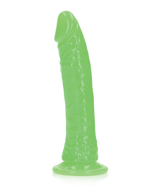 Shots Realrock 8" Slim  Dildo Glow In The Dark - Neon Green