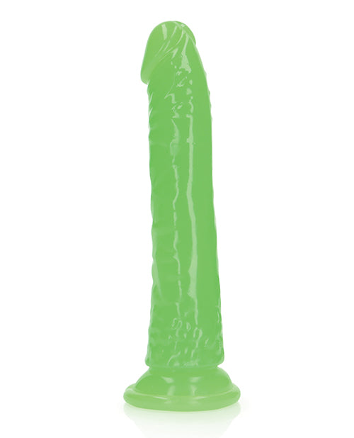 Shots Realrock 8" Slim  Dildo Glow In The Dark - Neon Green