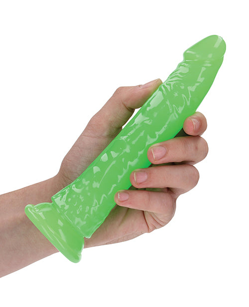 Shots Realrock 8" Slim  Dildo Glow In The Dark - Neon Green