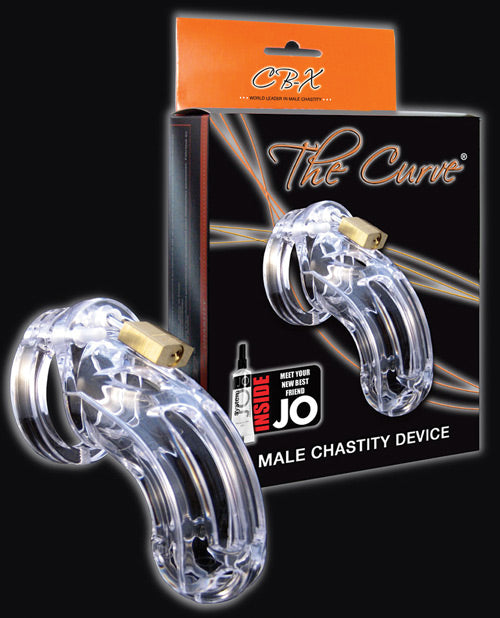 The Curve 3 3-4" Curved Cock Cage & Lock Set - Clear