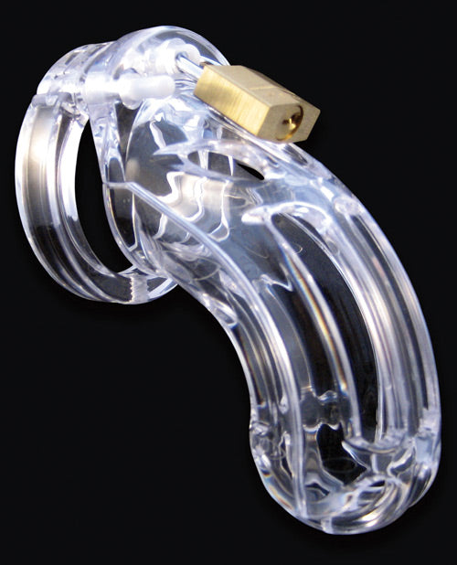The Curve 3 3-4" Curved Cock Cage & Lock Set - Clear